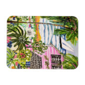 Rosa Hütte an der Bucht I Magnet (Horizontal)