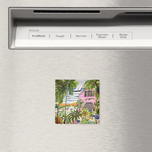 Rosa Hütte an der Bucht I Magnet (In Situ (Geschirrspüler))