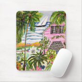 Rosa Hütte an der Bucht I Mousepad (Mit Mouse)