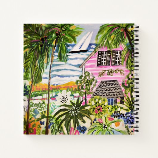 Rosa Hütte an der Bucht I Notizblock (Rückseite)