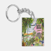 Rosa Hütte an der Bucht I Schlüsselanhänger (Vorderseite links)