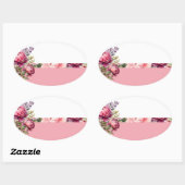 Rosa Hütte Blumenaufkleber Ovaler Aufkleber (Blatt)