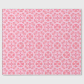 Rosa Hütte Blumenblättriges Wrapping Paper Geschenkpapier (Flach)