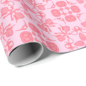Rosa Hütte Blumenblättriges Wrapping Paper Geschenkpapier (Rolleneckpunkt)