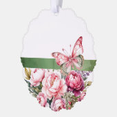 Rosa Hütte Blumenpapier-Ornament-Karte Ornament Karte (Links)