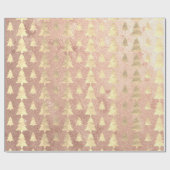 Rosa Hütte Gold Blush Weihnachtsbaum Kupfer Geschenkpapier (Flach)