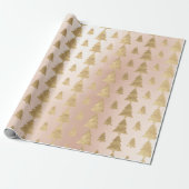 Rosa Hütte Gold Weihnachtsbaum Minimal Geschenkpapier (Ungerollt)