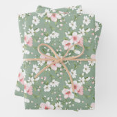 Rosa Hütte Grün im Hintergrund Geschenkpapier Set (Beispiel)