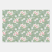 Rosa Hütte Grün im Hintergrund Geschenkpapier Set (Vorderseite)