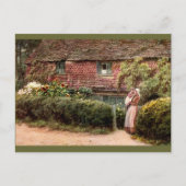 Rosa Hütte Mutter und Kind Postkarte (Vorderseite)