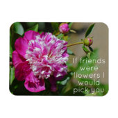 Rosa Hütte Peony Blume Friend Magnet (Horizontal)