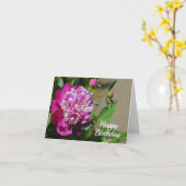 Rosa Hütte Peony Blume Happy Birthday Card Karte (Gelbe Blume)