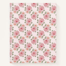 Rosa Hütte Rose Blume Vintage Muster Notizblock