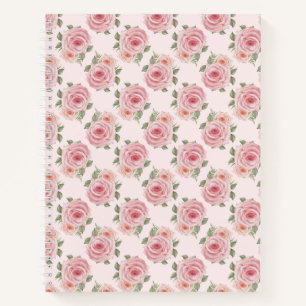 Rosa Hütte Rose Blume Vintage Muster Notizblock
