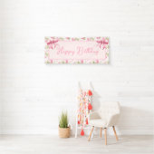 Rosa Hütte Rose Happy Birthday Banner (Insitu)