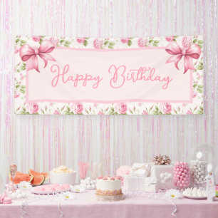 Rosa Hütte Rose Happy Birthday Banner