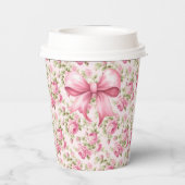 Rosa Hütte Rose Kinderdusche Pappbecher (Rückseite)