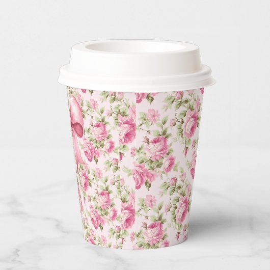 Rosa Hütte Rose Kinderdusche Pappbecher (Rechts)