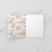 Rosa Hütte Rose mit Bow Coquette Brautparty Dankeskarte (Innenseite)