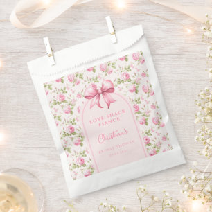 Rosa Hütte Rose mit Bow Coquette Brautparty Geschenktütchen