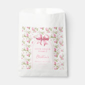 Rosa Hütte Rose mit Bow Coquette Brautparty Geschenktütchen (Vorderseite)