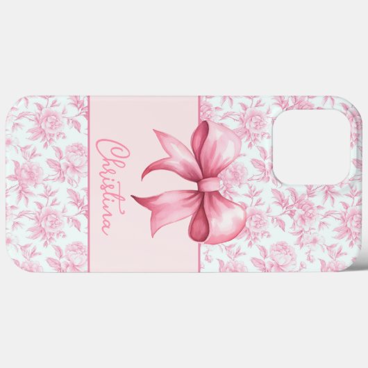 Rosa Hütte Rose mit Bow Coquette Case-Mate iPhone Hülle (Rückseite (Horizontal))