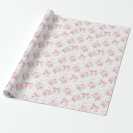 Rosa Hütte Rose mit Bow Coquette Geschenkpapier