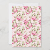 Rosa Hütte Rose mit Liebe Brautparty Einladung (Rückseite)