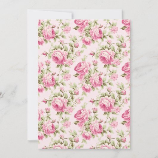 Rosa Hütte Rose mit Liebe Brautparty Einladung (Rückseite)