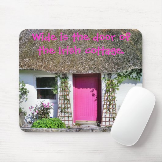 Rosa Hütten-Tür Mousepad (Mit Mouse)