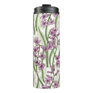 Rosa Hyacinth-Blume auf natürlichem Weiß Thermosbecher