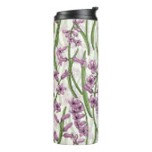 Rosa Hyacinth-Blume auf natürlichem Weiß Thermosbecher (Nach links gedreht)