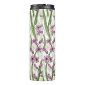 Rosa Hyacinth-Blume auf natürlichem Weiß Thermosbecher (Rückseite)
