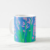Rosa Hyacinths Frühlingsblumen Blumengemälde Kaffeetasse (Vorderseite Links)