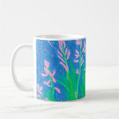 Rosa Hyacinths Frühlingsblumen Blumengemälde Kaffeetasse (Links)