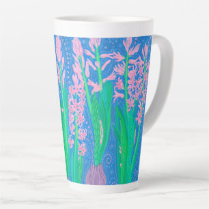 Rosa Hyacinths Frühlingsblumen Blumengemälde Milchtasse