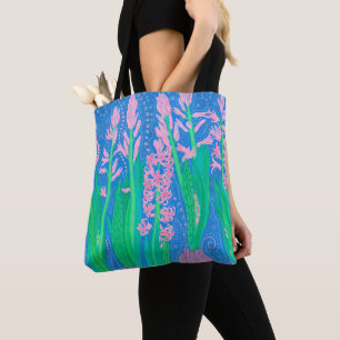 Rosa Hyacinths Frühlingsblumen Blumengemälde Tasche