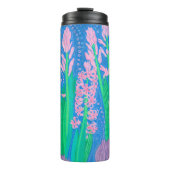 Rosa Hyacinths Frühlingsblumen Blumengemälde Thermosbecher (Vorderseite)
