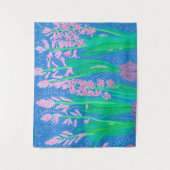 Rosa Hyacinths Frühlingsblumen Blumengemälde Wandteppich (Vorderseite)