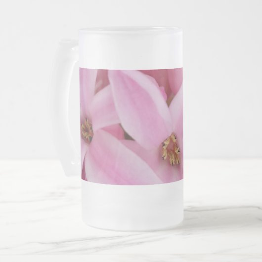 rosa Hyazinthe-Blume Mattglas Bierglas (Vorderseite Links)