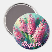 Rosa Hyazinthen Hyazinthe Personalisierte Blumenge Magnet (Vorderseite/Rückseite)