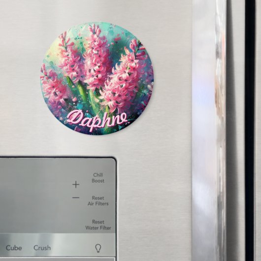 Rosa Hyazinthen Hyazinthe Personalisierte Blumenge Magnet (In Situ (Kühlschrank))