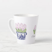 Rosa Hyazinthen in Chinoiserie Planter Keramik Milchtasse (Linke Ecke)