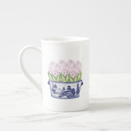 Rosa Hyazinthen in Chinoiserie Planter Porzellantasse