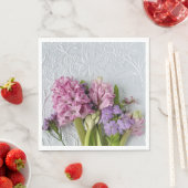 Rosa Hyazinthen mit Verbena Serviette (Beispiel)