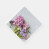 Rosa Hyazinthen mit Verbena Serviette (Ecke)