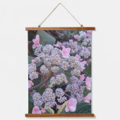 Rosa Hydrangea Aspera Floral Wandteppich Mit Holzrahmen (Vorderseite)