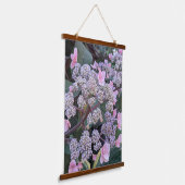 Rosa Hydrangea Aspera Floral Wandteppich Mit Holzrahmen (Gewinkelt)