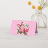 Rosa-Hydrangea-Bibelbuch-Hochzeitstisch Platzkarte (Rückseite)