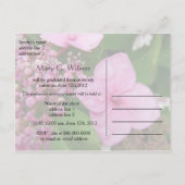 Rosa Hydrangea Blume Abschluss Ankündigungspostkarte (Rückseite)